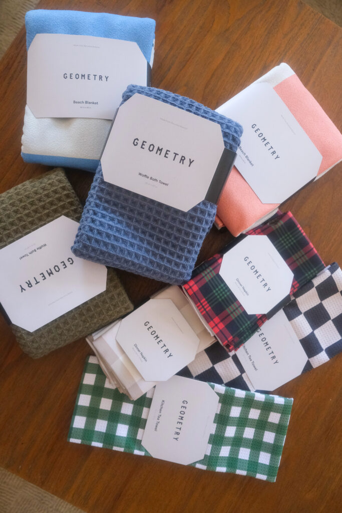 Durable Geometry towels home essentials